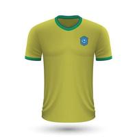 realista fútbol camisa de Brasil vector