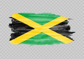 Watercolor painting flag of Jamaica vector