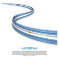 Waving ribbon or banner with flag of Argentina vector