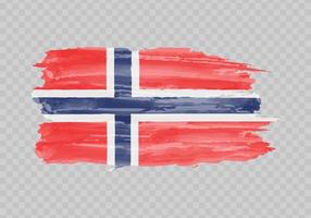 Watercolor painting flag of Norway vector