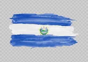 Watercolor painting flag of El Salvador vector