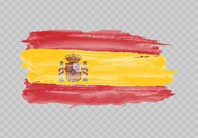 Watercolor painting flag of Spain vector