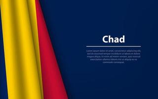 Wave flag of Chad with copyspace background. vector