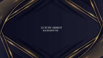 abstract luxury dark blue color background with shiny gold line. luxury elegant theme design vector