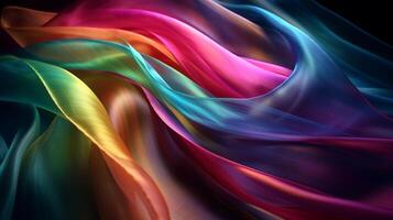 Rainbow colors soft luxury fabric cloth, artwork photo