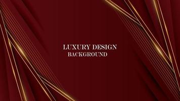 luxury abstract red color background with shiny gold line vector. luxury elegant theme design vector