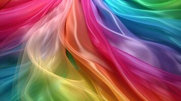 Rainbow colors soft luxury fabric cloth, artwork photo