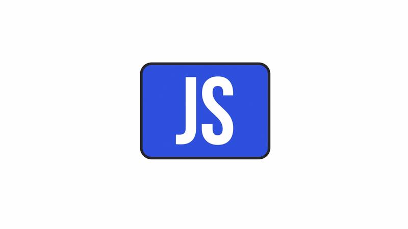 Animated JS language button. Flat outline style icon 4K video footage ...