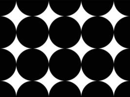 Seamless pattern contains circles and make a four heads stars between them, white and black colors, texture, fabric, pattern illustration vector, abstract art, artistic work, black and white pattern vector