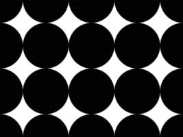 Seamless pattern contains circles and make a four heads stars between them, white and black colors, texture, fabric, pattern illustration vector, abstract art, artistic work, black and white pattern vector