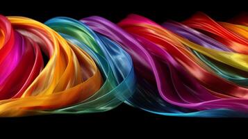 Rainbow colors soft luxury fabric cloth, artwork photo