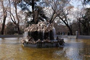 Retiro park in madrid spain in spring day  landscape photo