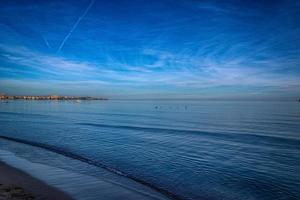 serene sea blue minimalism landscape photo