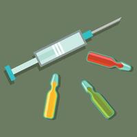 Vector Image Of A Syringe And Sterile Vials