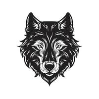 frio lobo, Clásico logo concepto negro y blanco color, mano dibujado ilustración vector