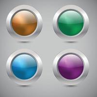 Vector Image Of Four Colorful Buttons