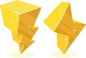Lightning Icon In 3D Style vector