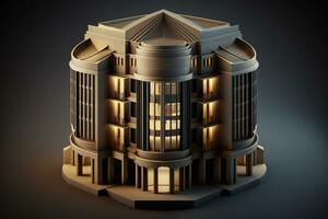 3D building Structure on a Surface, 3d real estate concept  AI-generated artwork photo