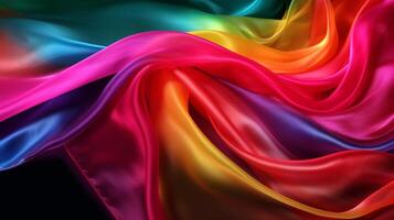 Rainbow colors soft luxury fabric cloth, artwork photo