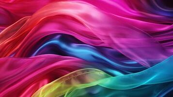 Rainbow colors soft luxury fabric cloth, artwork photo