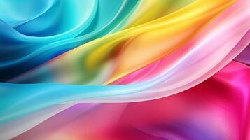 Rainbow colors soft luxury fabric cloth, artwork photo