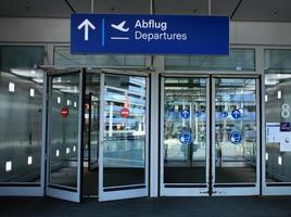 Dusseldorf, Germany, Wednesday 12 April 2023 International airport people walking and traveling in europe high quality background holidays prints photo