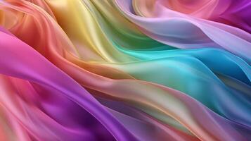 Rainbow colors soft luxury fabric cloth, artwork photo