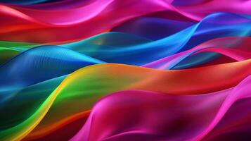 arco iris colores suave lujo tela paño, ai generado obra de arte foto
