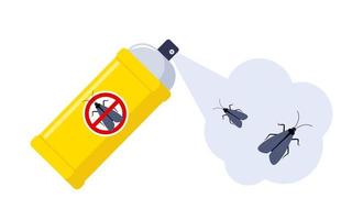 pulverización insecticida en polilla. parásito control. aerosol para error mordedura prevención. vector ilustración.