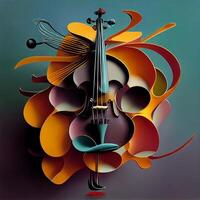 abstract surrealistic violin. photo