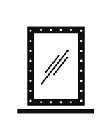 Barbero espejo icono aislado en blanco antecedentes vector