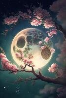 Dream and fairy flying moon. . photo