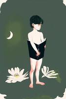 minimalistic illustration of kid. . photo