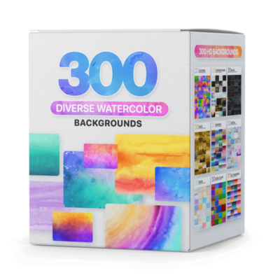 300 Diverse Watercolor Backgrounds Bundle