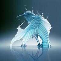 Bird made of water splash. photo