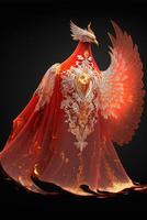 Chinese Hanfu wedding cape. . photo
