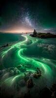 the purity of the sky the deep green of the milky. . photo