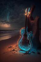 there is an electric guitar cosmic. . photo