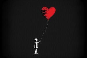 Minimalistic valentines day illustration. . photo