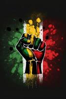 Five fists Pan-African flag. . photo