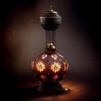 abstract fantasy old antique Aladin lamp. photo