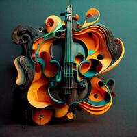 abstract surrealistic violin. photo