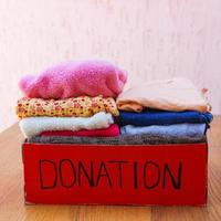 Donation box with clothes photo