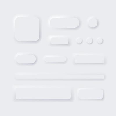 neumorphism style. UI.UX user interface button. Vector illustration.