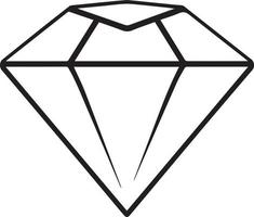 Diamond tattoo. Simple diamond vector presenting luxury and expensive stone.