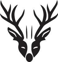 Deer vector icon. Deer with antlers tattoo design.