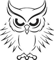 Owl tattoo. Majestic owl vector icon.