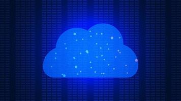 Cloud computing technology or online storage concept. Global data information exchange, server or web hosting concept background. Vector illustration.