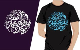 mi rápido madres día tipografía camiseta diseño vector