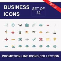 Set of 32 modern thin line icons. Outline isolated signs for mobile and web. High quality pictograms. Linear icons set of business, medical, UI and UX, media, money, travel, etc. vector